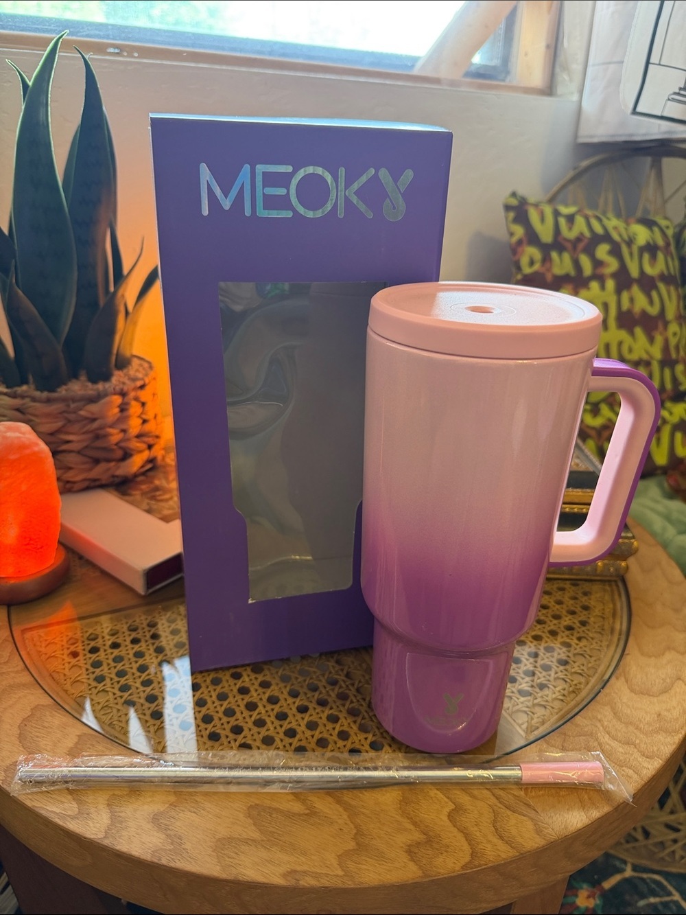 Purple Ombré Travel Mug with Handle